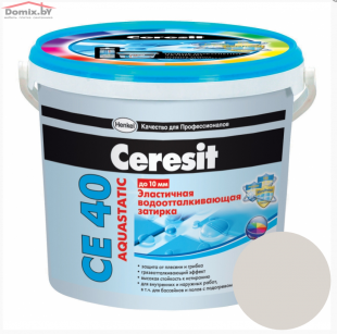 Фуга для плитки Ceresit СЕ 40 Aquastatic эластичная серебристо-серая 04 (5 кг)